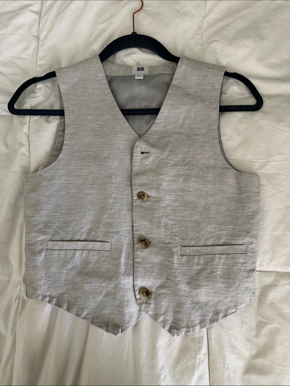 Light Gray Men's Dress Vest - Classic Button Front
